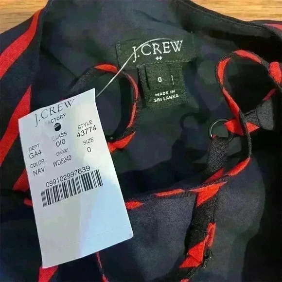 J. Crew Women's Striped Spaghetti Straps Sundress Red/Navy Size 0 - Picture 3 of 6